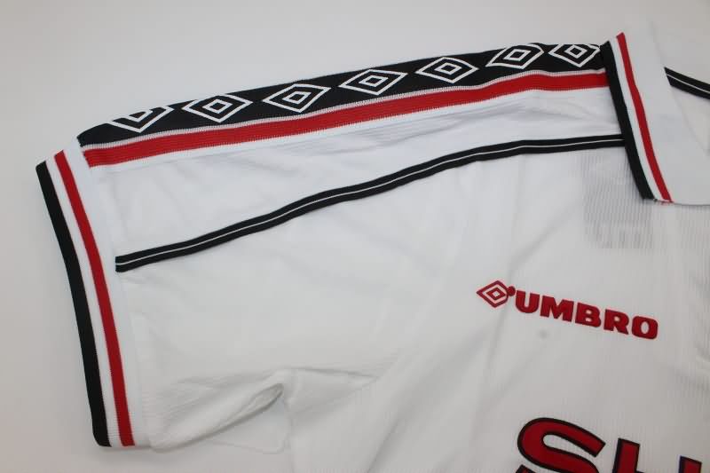 Manchester United Soccer Jersey White Retro Replica 1998/99