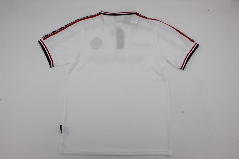 Manchester United Soccer Jersey White Retro Replica 1998/99