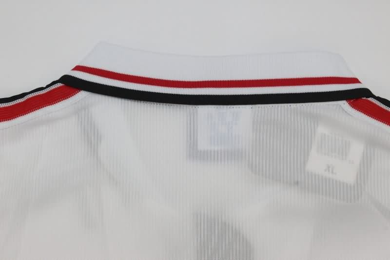 Manchester United Soccer Jersey White Retro Replica 1998/99