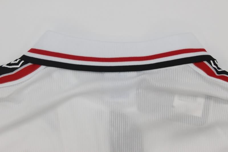 Manchester United Soccer Jersey White Long Sleeve Retro Replica 1998/99