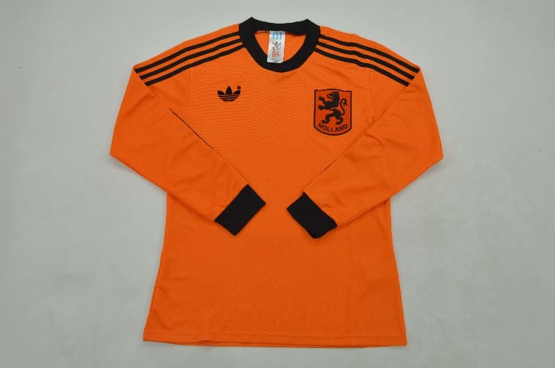 AAA Quality Netherlands 1980 Home Retro Long Sleeve Soccer Jersey