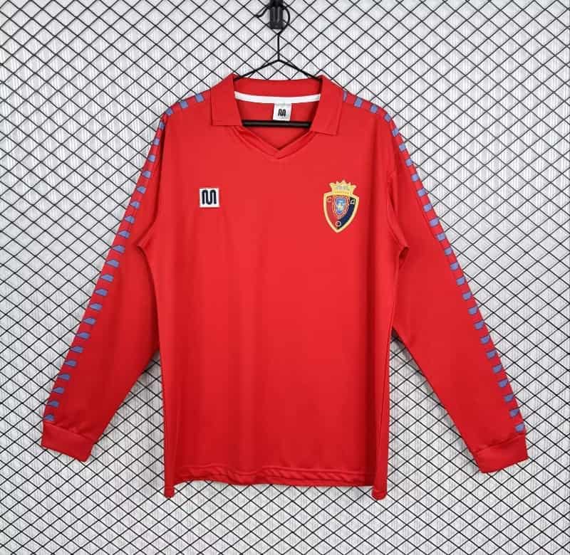 AAA Quality Osasuna 1983/84 Home Retro Long Sleeve Soccer Jersey AAA Quality Osasuna 1983/84 Home Retro Long Sleeve Soccer Jersey