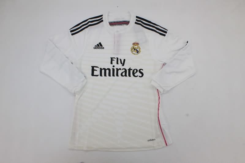 AAA Quality Real Madrid 2014/15 Home Long Sleeve Retro Soccer Jersey(Player)