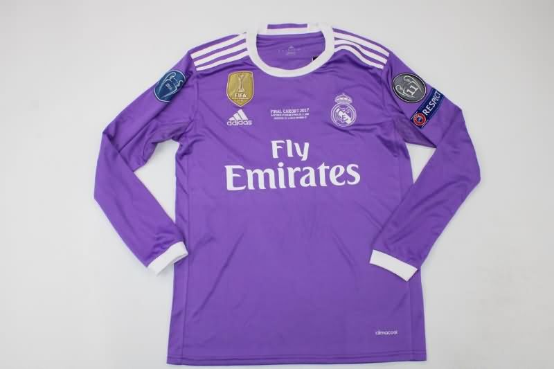 Real Madrid Soccer Jersey Away Long Retro Replica 2016/17