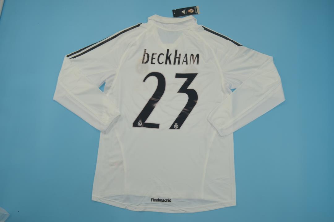 Real Madrid Soccer Jersey Home Long Retro Replica 2005/06