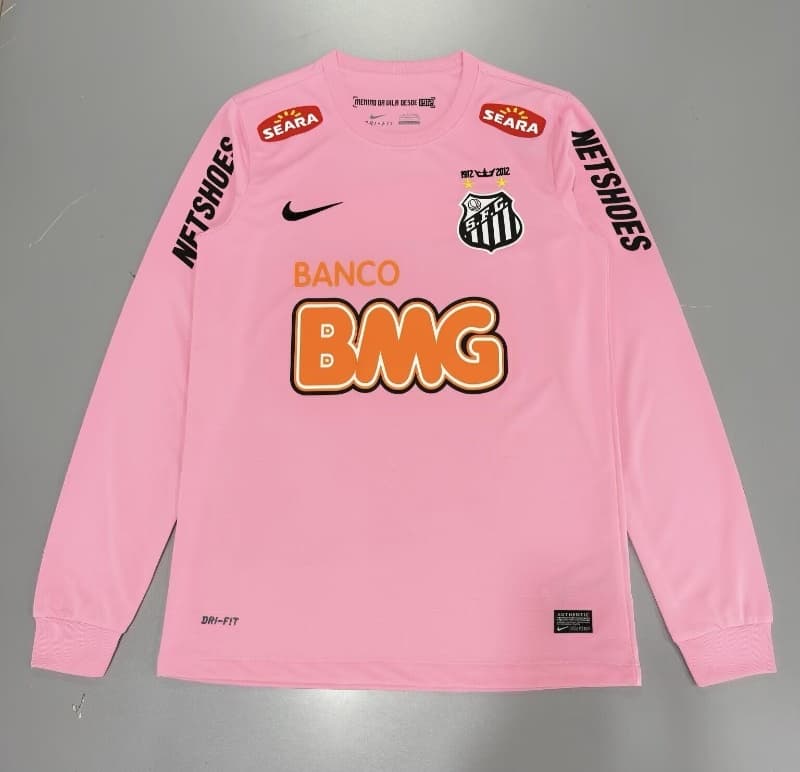 AAA Quality Santos 2012/13 Pink Retro Long Sleeve Soccer Jersey