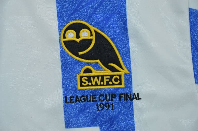 AAA Quality Sheffield Wednesday 1991 League Cup Final Retro Soccer Jersey