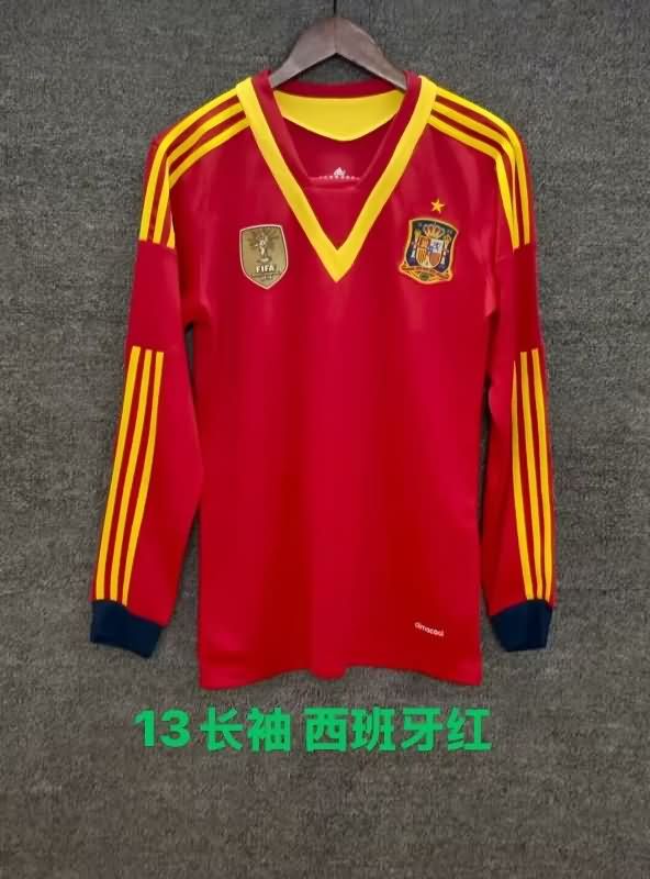 AAA Quality Spain 2013 Home Long Sleeve Retro Soccer Jersey