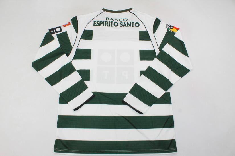 Sporting Lisbon Soccer Jersey Home Long Sleeve Retro Replica 2002/03