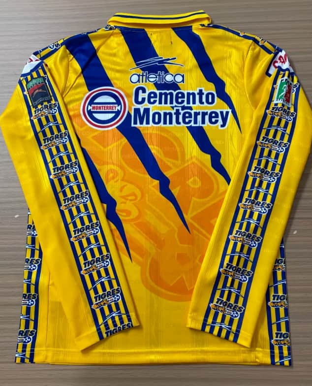 AAA Quality Tigres UANL 1997/98 Home Retro Long Sleeve Soccer Jersey