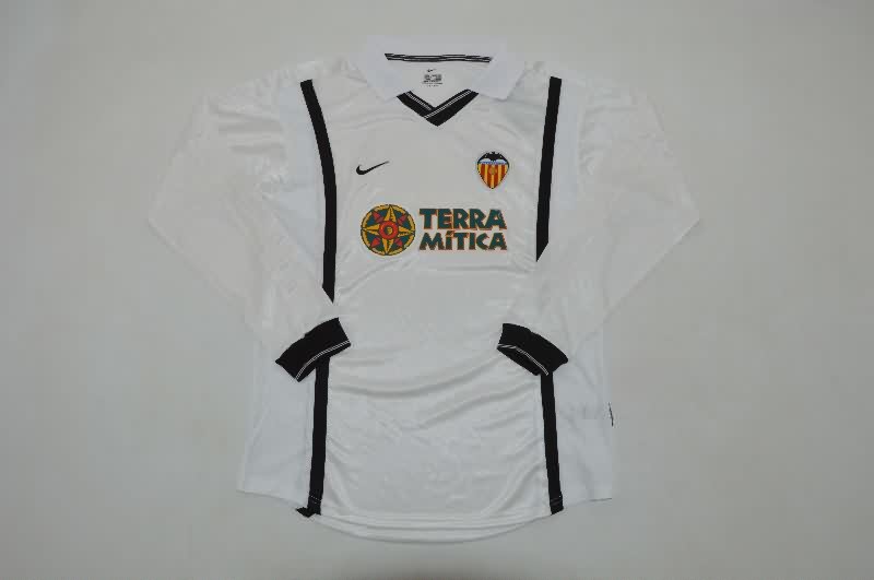 AAA Quality Valencia 2000/01 Home Long Sleeve Retro Soccer Jersey
