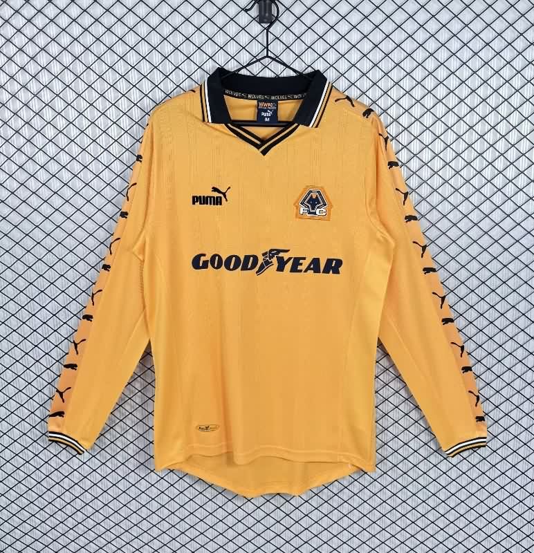 AAA Quality Wolves 1998/99 Home Long Sleeve Retro Soccer Jersey