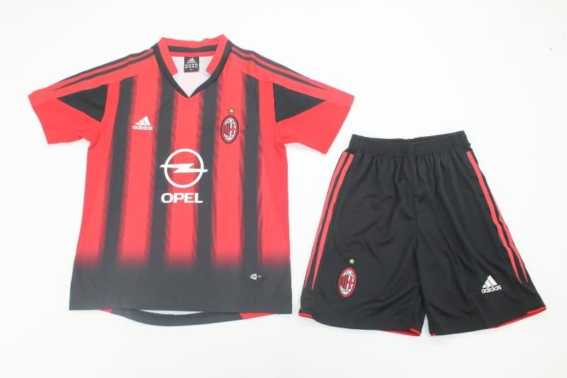 Kids AC Milan 2004/05 Home Soccer Jersey And Shorts Kids AC Milan 2004/05 Home Soccer Jersey And Shorts
