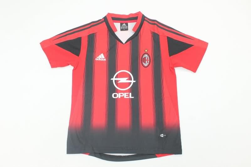 Kids AC Milan 2004/05 Home Soccer Jersey And Shorts