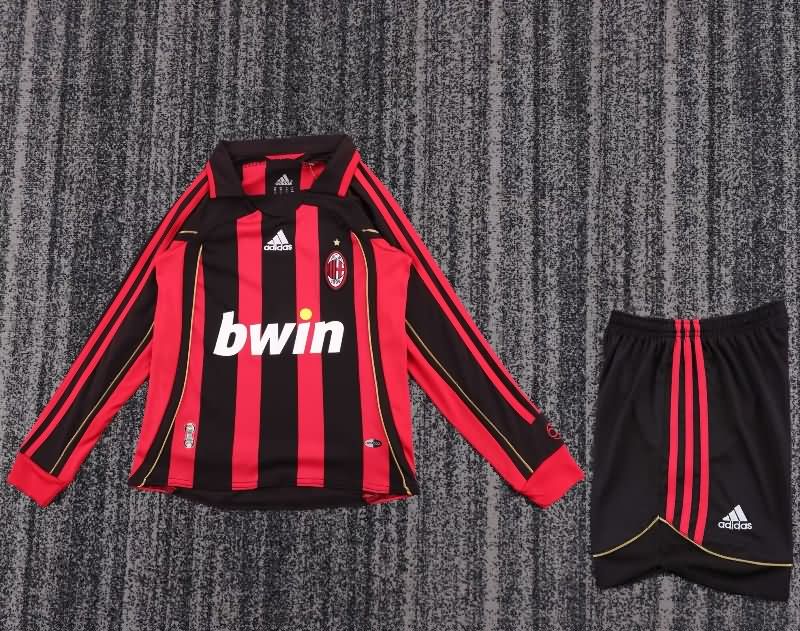 Kids AC Milan 2006/07 Home Long Sleeve Soccer Jersey And Shorts Kids AC Milan 2006/07 Home Long Sleeve Soccer Jersey And Shorts