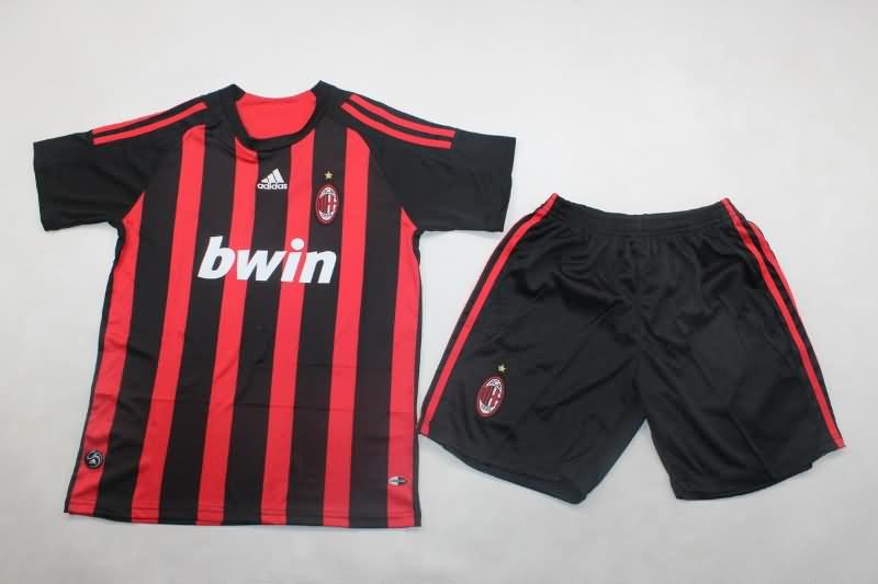 Kids AC Milan 2008/09 Home Soccer Jersey And Shorts