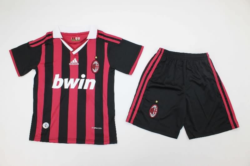 Kids AC Milan 2009/10 Home Soccer Jersey And Shorts