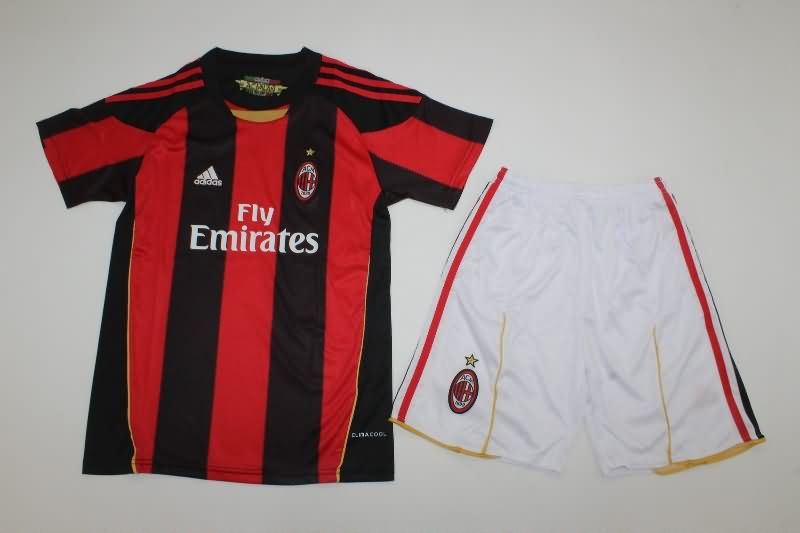 Kids AC Milan 2010/11 Home Soccer Jersey And Shorts
