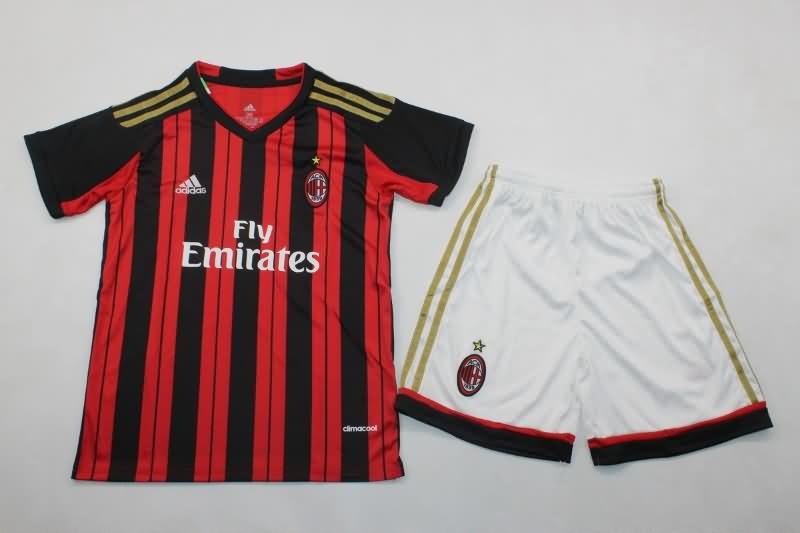 Kids AC Milan 2013/14 Home Soccer Jersey And Shorts