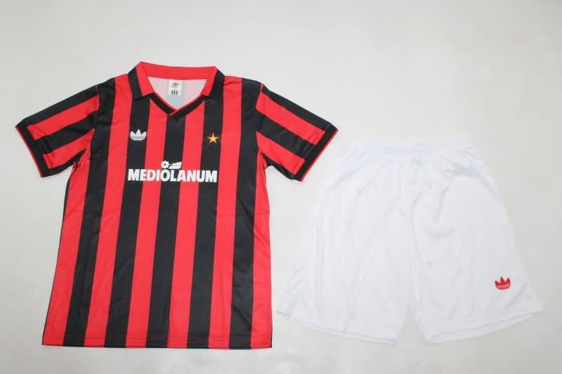 Kids AC Milan 1990/91 Home Soccer Jersey And Shorts Kids AC Milan 1990/91 Home Soccer Jersey And Shorts