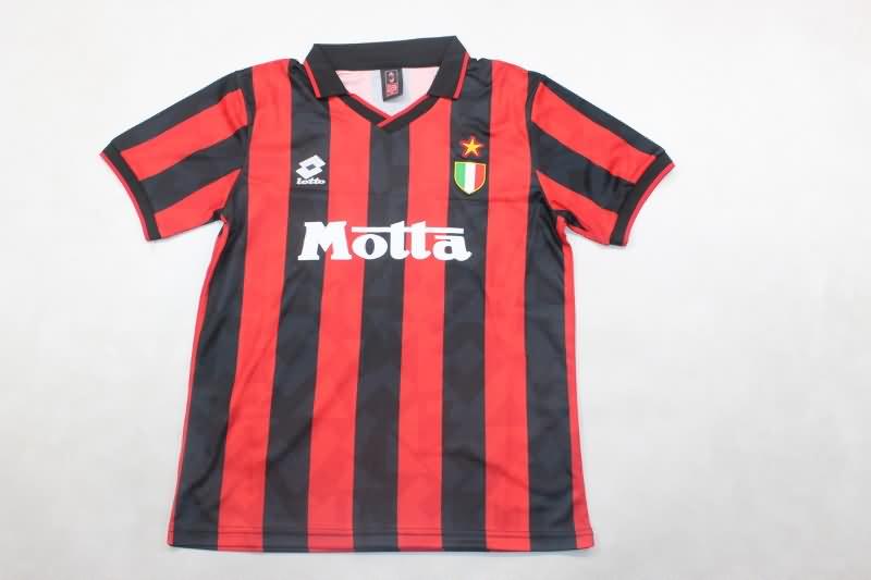 Kids AC Milan 1993/94 Home Soccer Jersey And Shorts