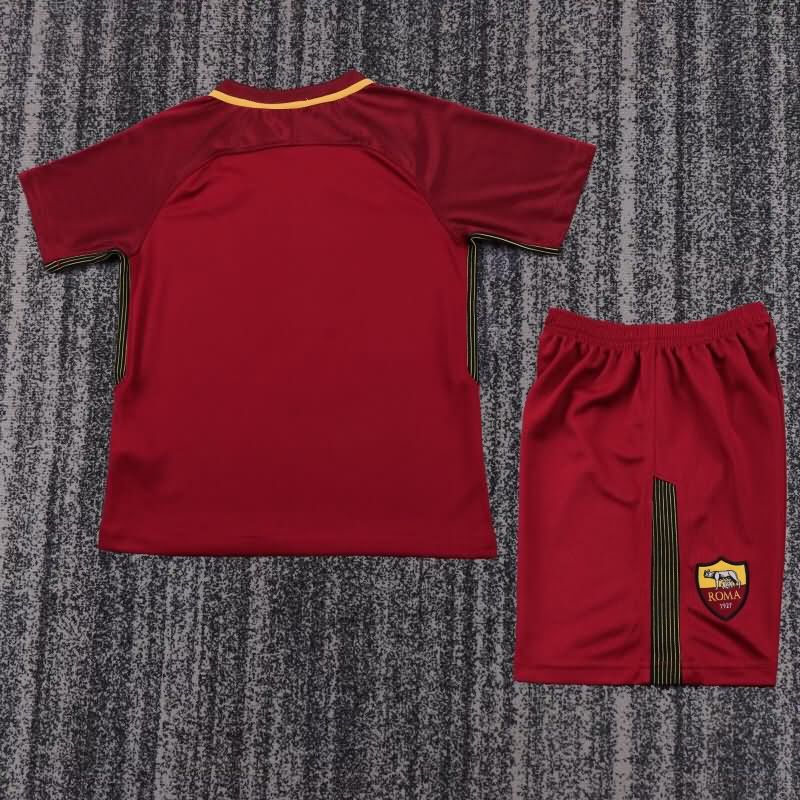 Kids AS Roma 2017/18 Home Soccer Jersey And Shorts