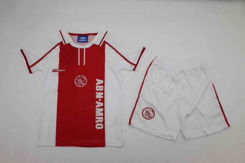 Kids Ajax 1998/99 Home Soccer Jersey And Shorts Kids Ajax 1998/99 Home Soccer Jersey And Shorts