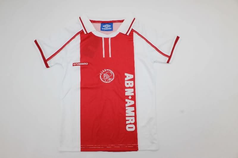 Kids Ajax 1998/99 Home Soccer Jersey And Shorts