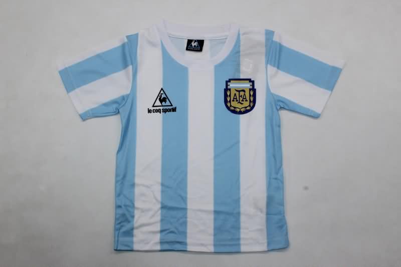 Kids Argentina 1986 Home Soccer Jersey And Shorts