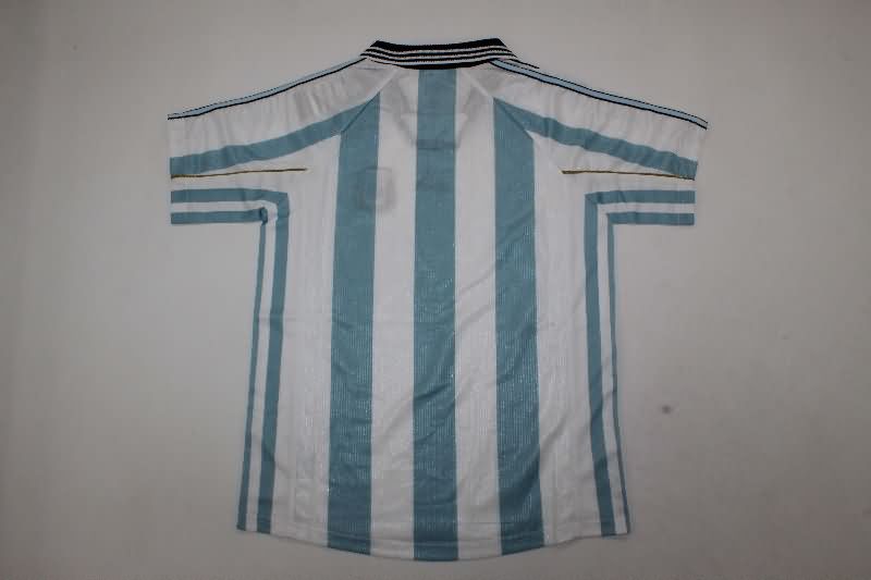 Kids Argentina 1998 Home Soccer Jersey And Shorts