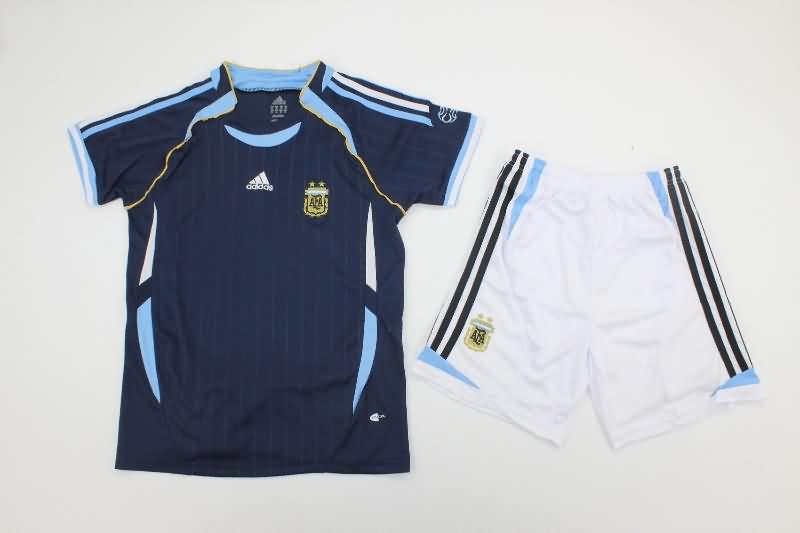 Kids Argentina 2006 Away Soccer Jersey And Shorts