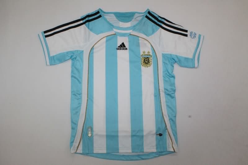 Kids Argentina 2006 Home Soccer Jersey And Shorts
