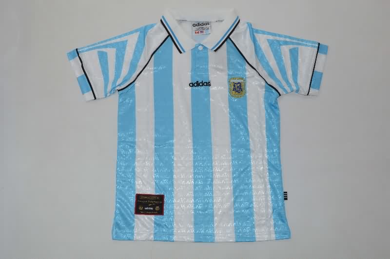 Kids Argentina 1996/97 Home Soccer Jersey And Shorts
