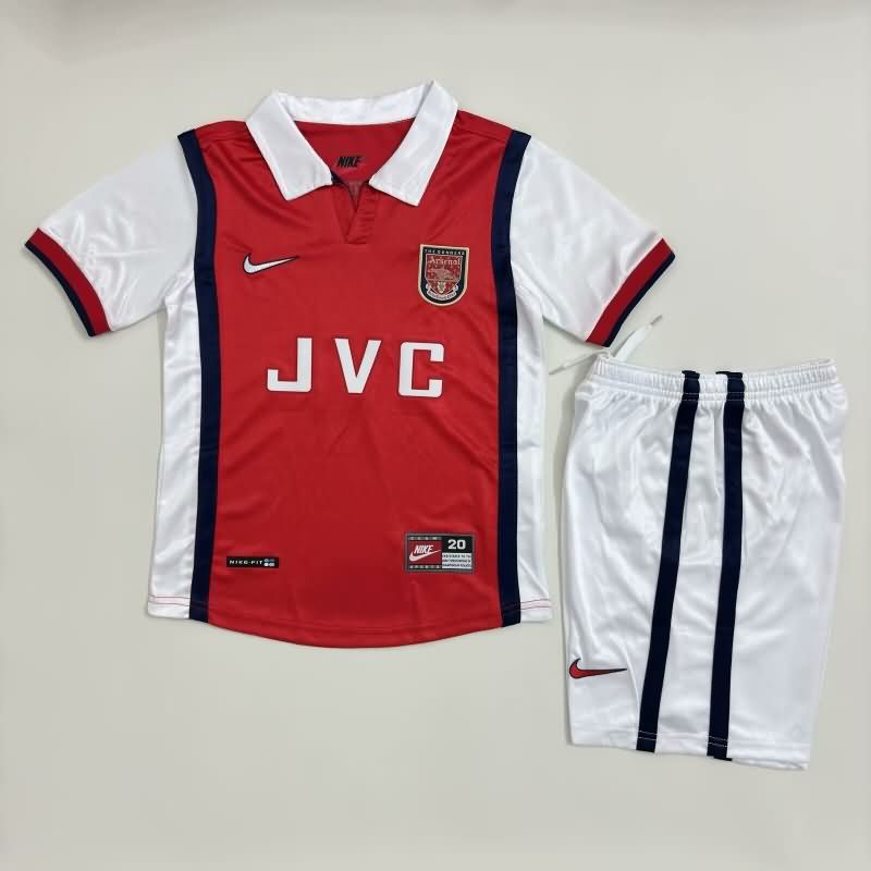 Kids Arsenal 1998/99 Home Soccer Jersey And Shorts Kids Arsenal 1998/99 Home Soccer Jersey And Shorts