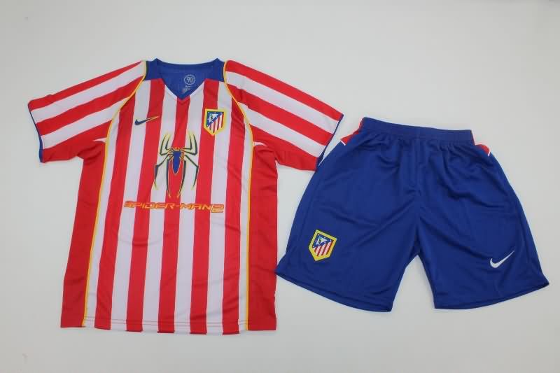 Kids Atletico Madrid 2004/05 Home Soccer Jersey And Shorts Kids Atletico Madrid 2004/05 Home Soccer Jersey And Shorts