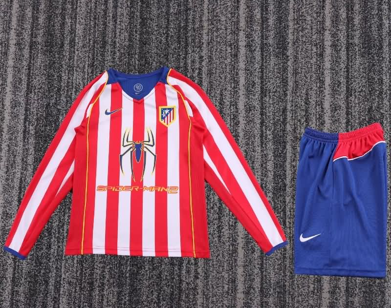 Kids Atletico Madrid 2004/05 Home Long Sleeve Soccer Jersey And Shorts Kids Atletico Madrid 2004/05 Home Long Sleeve Soccer Jersey And Shorts