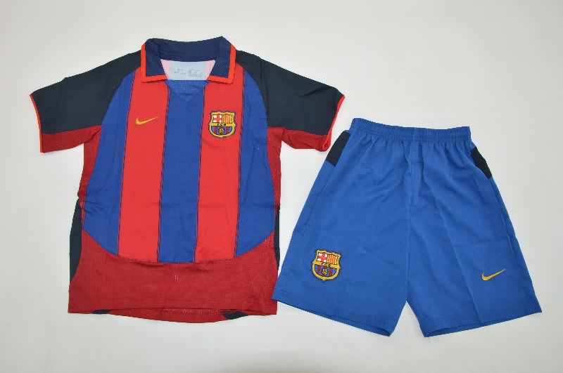 Kids Barcelona 2003/04 Home Soccer Jersey And Shorts Kids Barcelona 2003/04 Home Soccer Jersey And Shorts