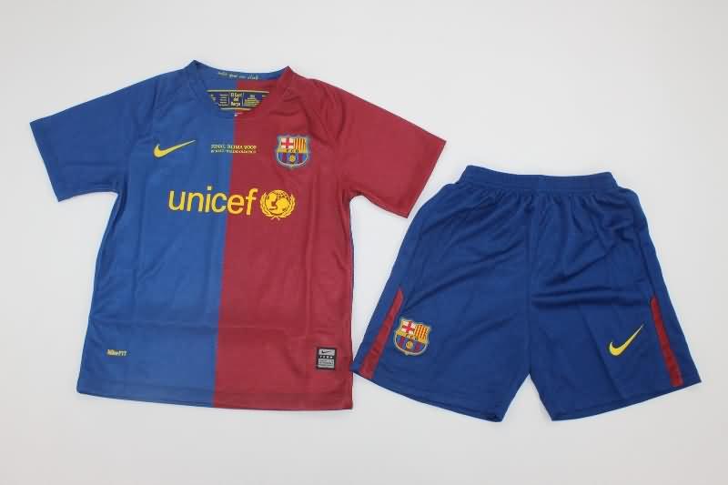 Kids Barcelona 2008/09 Home Final Soccer Jersey And Shorts Kids Barcelona 2008/09 Home Final Soccer Jersey And Shorts