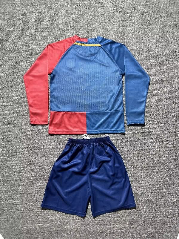 Kids Barcelona 2008/09 Home Long Sleeve Soccer Jersey And Shorts