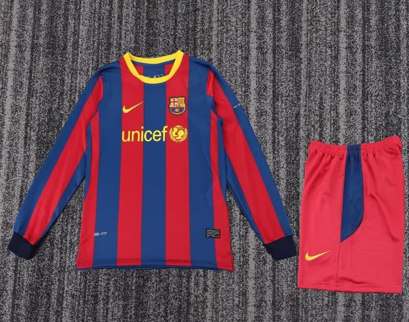 Kids Barcelona 2010/11 Home Long Sleeve Soccer Jersey And Shorts Kids Barcelona 2010/11 Home Long Sleeve Soccer Jersey And Shorts
