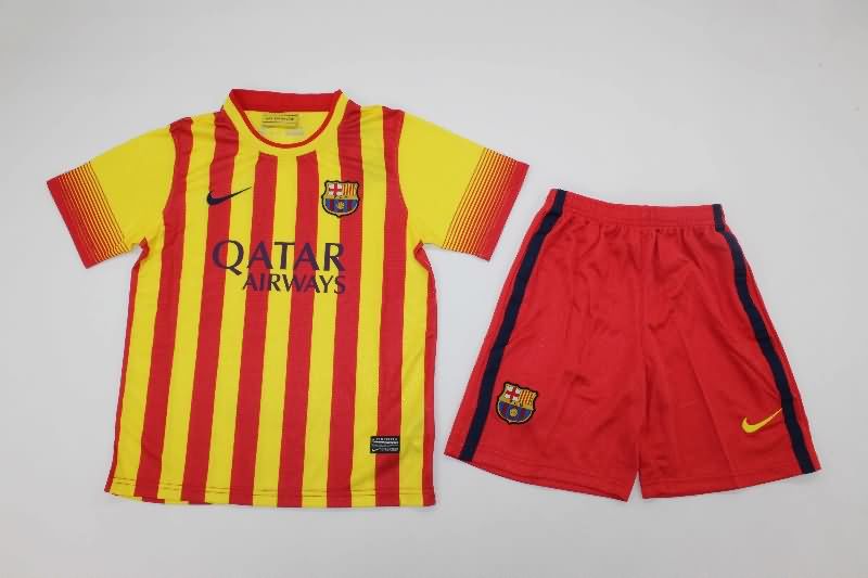 Kids Barcelona 2013/14 Away Soccer Jersey And Shorts