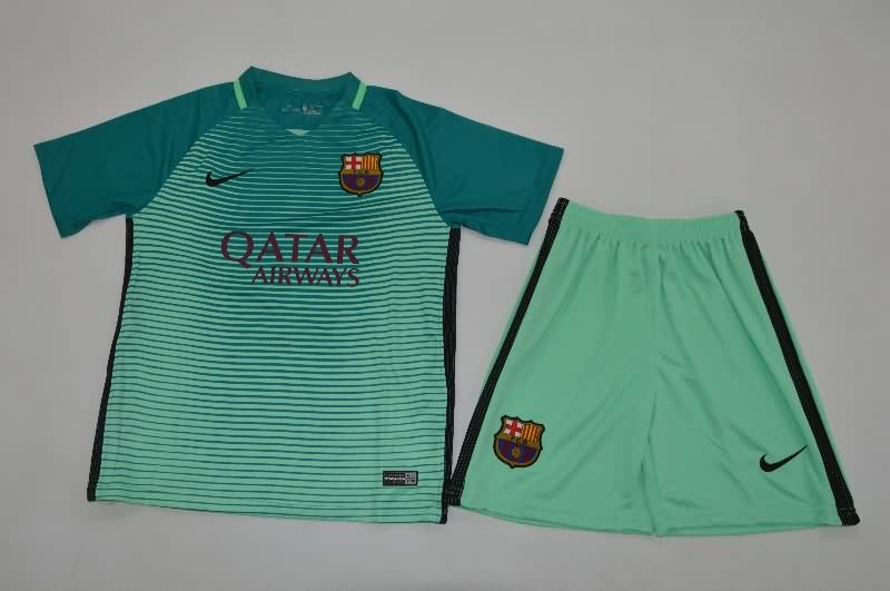 Kids Barcelona 2016/17 Third Soccer Jersey And Shorts