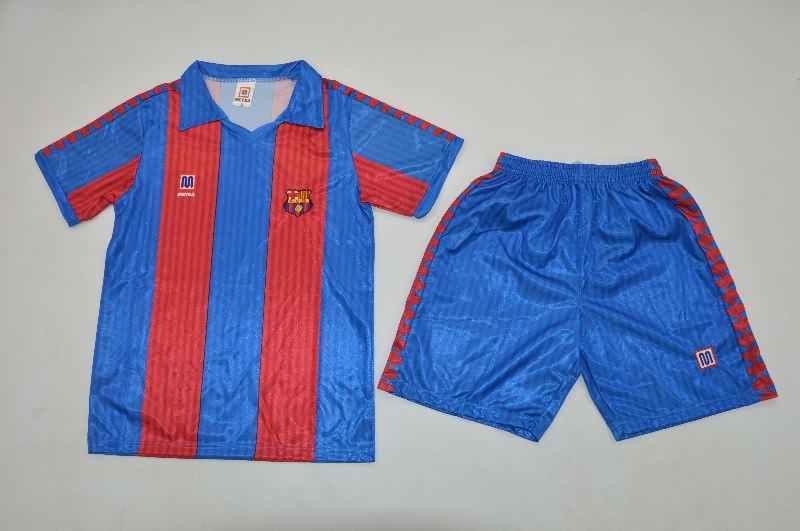 Kids Barcelona 1991/92 Home Soccer Jersey And Shorts Kids Barcelona 1991/92 Home Soccer Jersey And Shorts