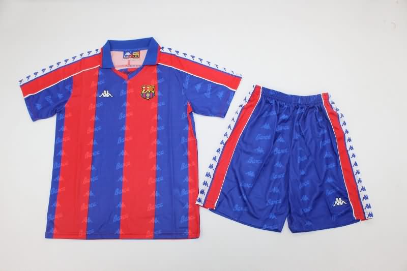 Kids Barcelona 1992/95 Home Soccer Jersey And Shorts Kids Barcelona 1992/95 Home Soccer Jersey And Shorts
