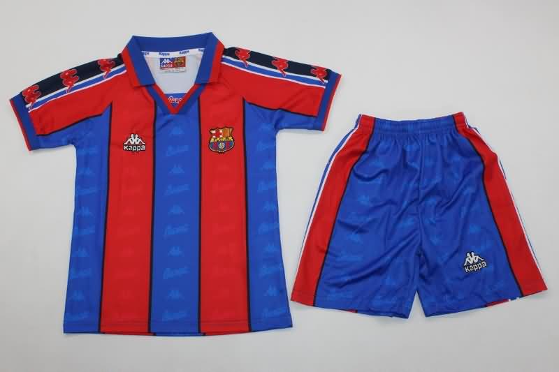 Kids Barcelona 1995/97 Home Soccer Jersey And Shorts Kids Barcelona 1995/97 Home Soccer Jersey And Shorts