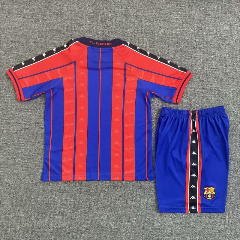 Kids Barcelona 1997/98 Home Soccer Jersey And Shorts