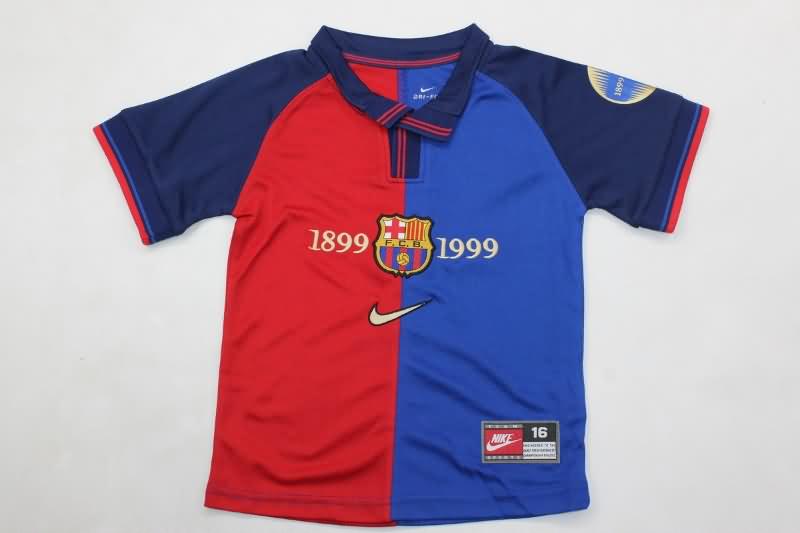 Kids Barcelona 1999/00 Home Soccer Jersey And Shorts