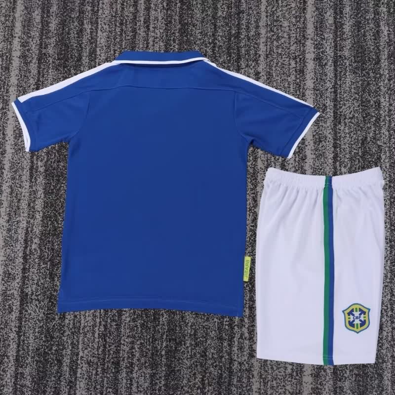 Kids Brazil 1997 Away Soccer Jersey And Shorts
