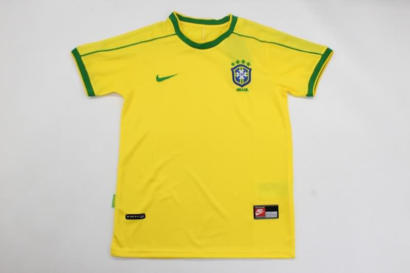Kids Brazil 1998 Home Soccer Jersey And Shorts