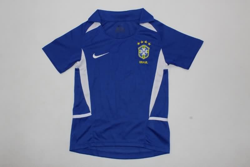 Kids Brazil 2002 Away Soccer Jersey And Shorts